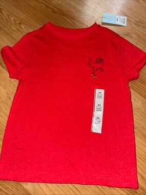 Cat & Jack Big Boy's Red Skateboarding Dinosaur T Shirt Short Sleeve XS NWT…242